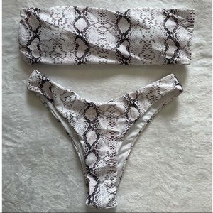 NEW Snake Print Bandeau(M) HighWaist Bikini(S)